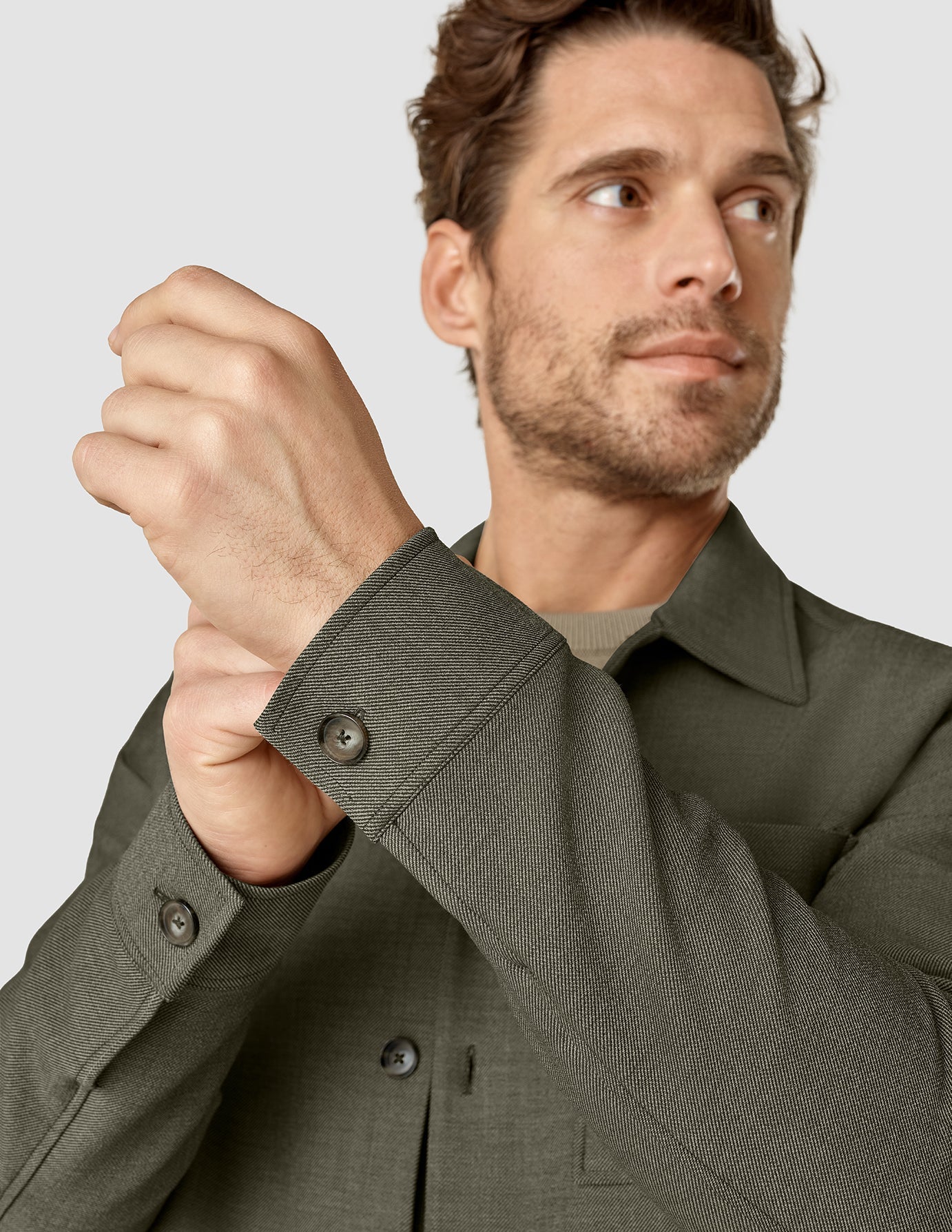 Heavy Edition Transitional Overshirt Remote Green Twill